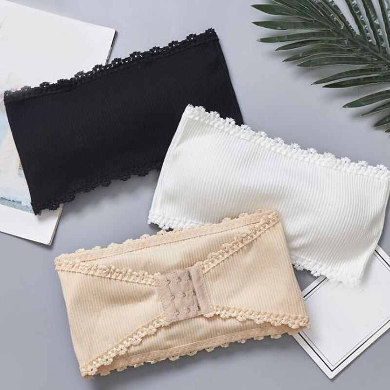 Seamless One-Piece Tube Tops Women Intimates Basic Black/White/Skin Womens Strapless Bandeau Tube Top