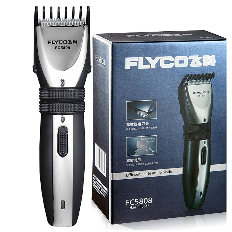 Flyco Hair Clipper Rechargable Tondeuse Cheveux Trimmer for Men Beard cortadora de pelo 2pcs Nozzles FC5808 Shaver