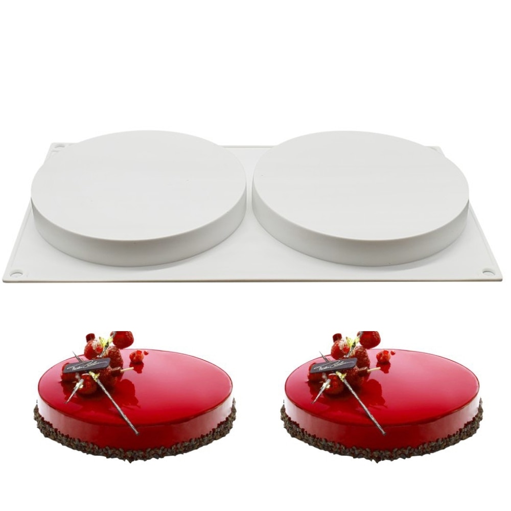 Silicone 2 Holes Round Sandwich Molds Chocolates Cake Decorating Tools Mold For Fillings Mould Dessert Pastry Bakeware