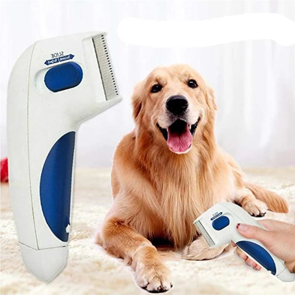 NICREW-limpiador eléctrico de Piojos para mascotas, peine de eliminación de aseo, herramientas para limpieza de gatos y perros, cepillo antipulgas, suministros de peine para mascotas