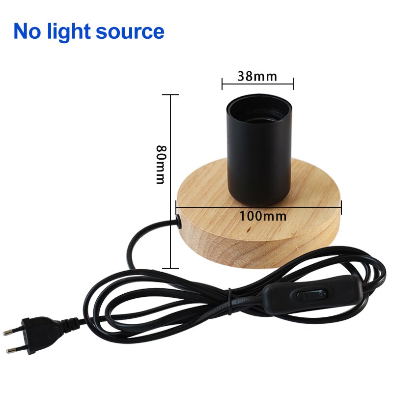 220V 110V retro Holz Tisch Lampe E27 Buchse Jahrgang Schreibtisch Lampe Basis Halfter EU Stecker Nacht Lampe Dekor holz Basis Tisch Licht: A