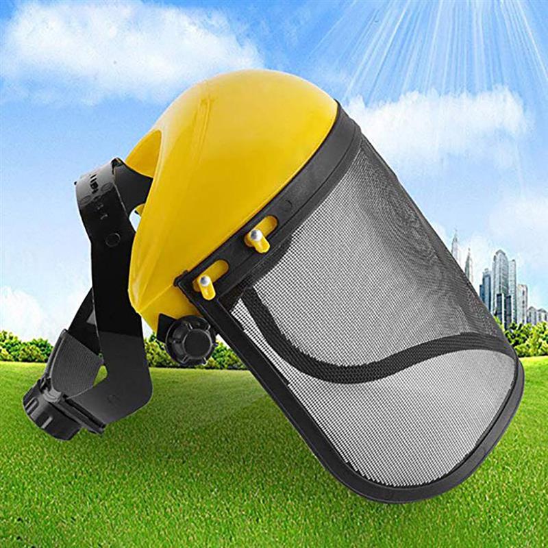 Forestry Protection Garden Grass Trimmer Safety Helmet Hat With Full Face Mesh Visor For Logging Brush Cutter