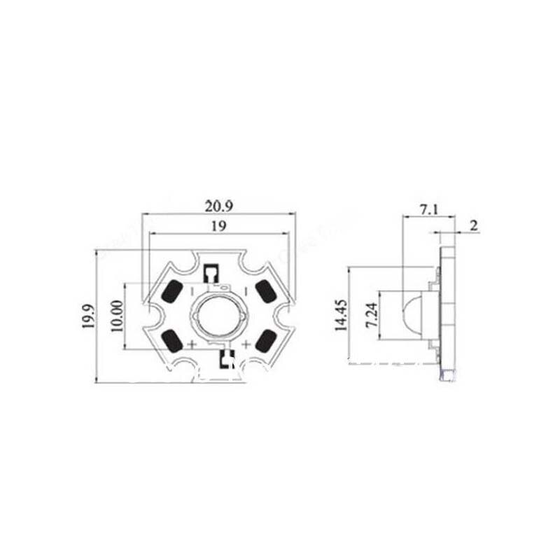 1W 3W High Power LED Chip light PCB emitter Cool White Warm White Red Green Blue with 20MM Star PCB 10PCS