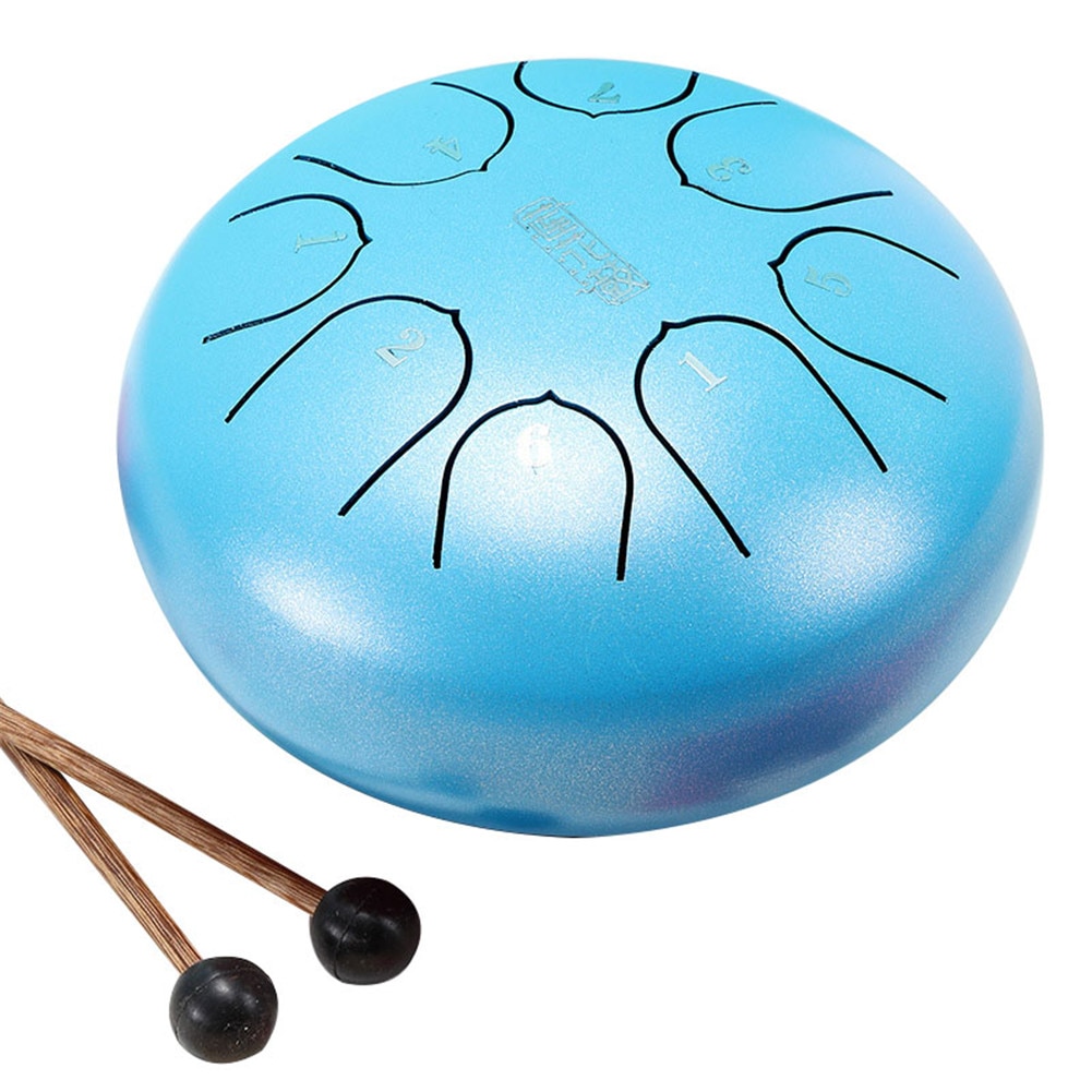 Nature Steel Drum Kit Tongue Drum 6 Inch 8 Tune Steel Hand Pan Drum Tank Drum Percussion Instruments Handpan S