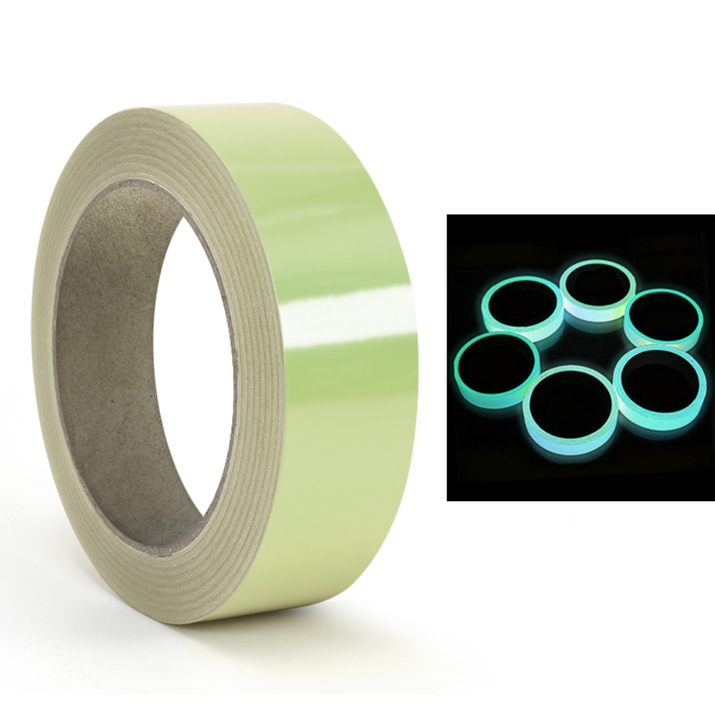 Cinta luminosa con Collorful brillo autoadhesivo en la pegatina oscura señal de salida paredes seguridad escenario visión nocturna casa decoración cinta ZXH: width 1cm Blue-Green
