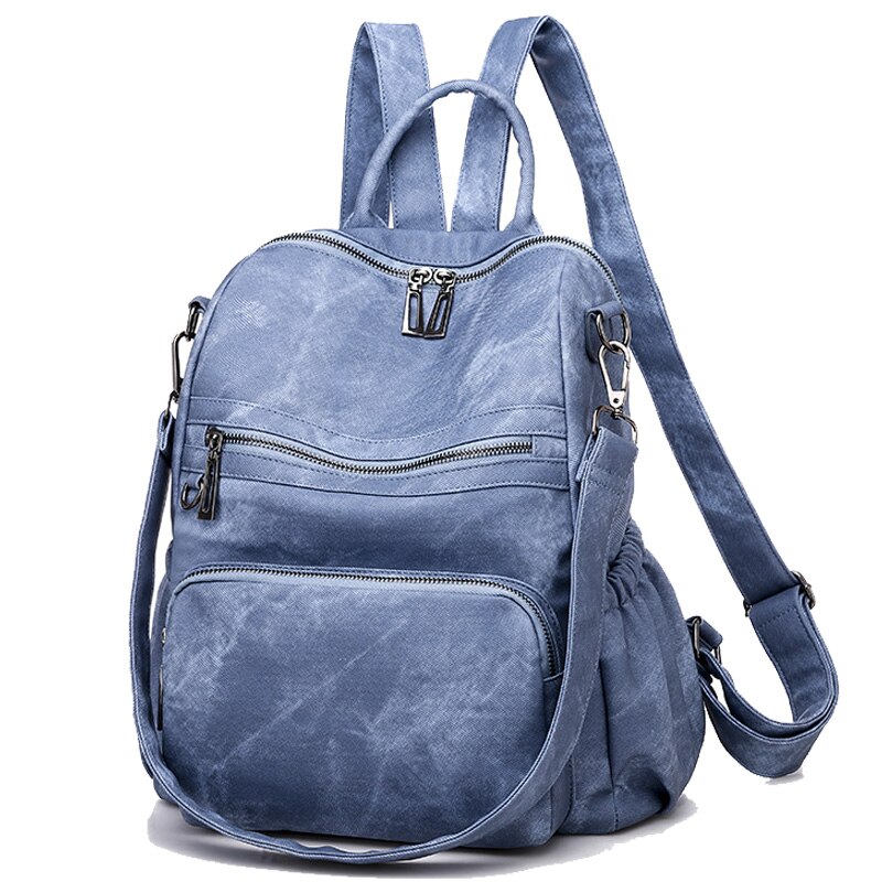 Chuwanglin-mochila para mujeres jóvenes, morral de cuero para chicas adolescentes, bolso de hombro de colegio, mochila D103011: Azul