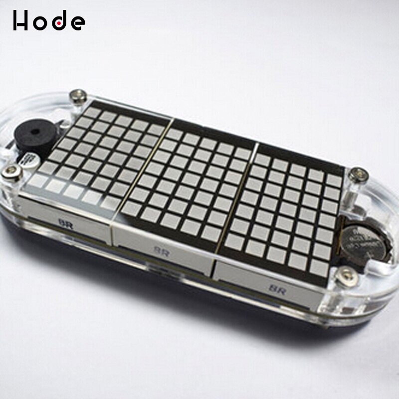 DS3231 temperature meter High Accuracy DIY Digital Dot Matrix LED Alarm Clock Kit with Transparent Case Date Time Display
