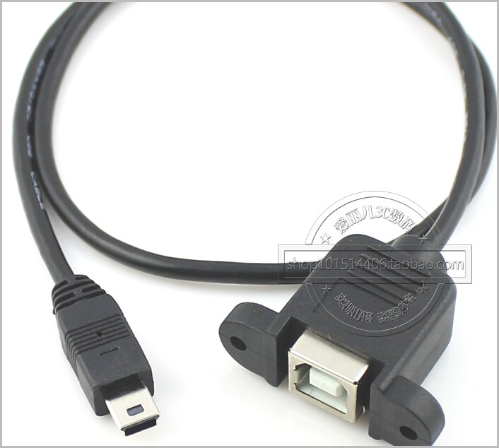 micro USB USB-B transfected with female screw holes may be fixed transfer printing micro USB port 0.5m