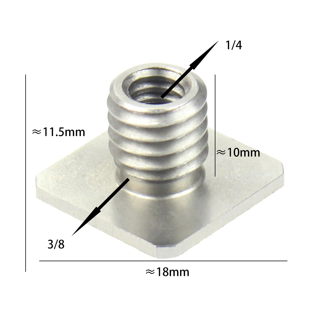 Bgning Rvs 3/8 &quot;Tot 1/4&quot; Inch Schroefdraad Adapter Schroef Single Layer Koude Schoen Beugel Seat Voor dslr Camera Kooi: Cold Shoe Seat only