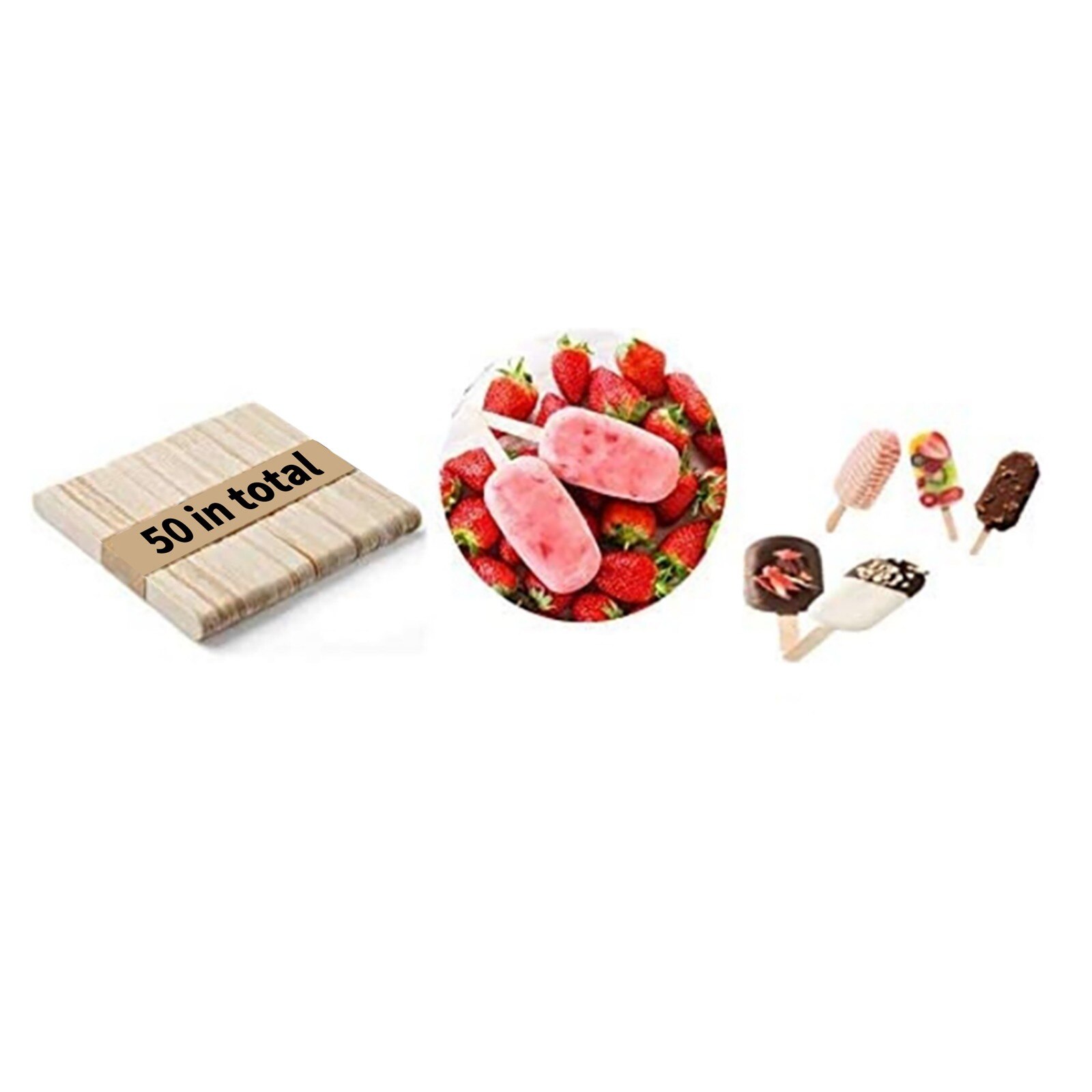 Stick Ice Cream Tools Accessories Wooden Diy Kapmore 50-100pcs/set Ice Cream Stick Craft Stick