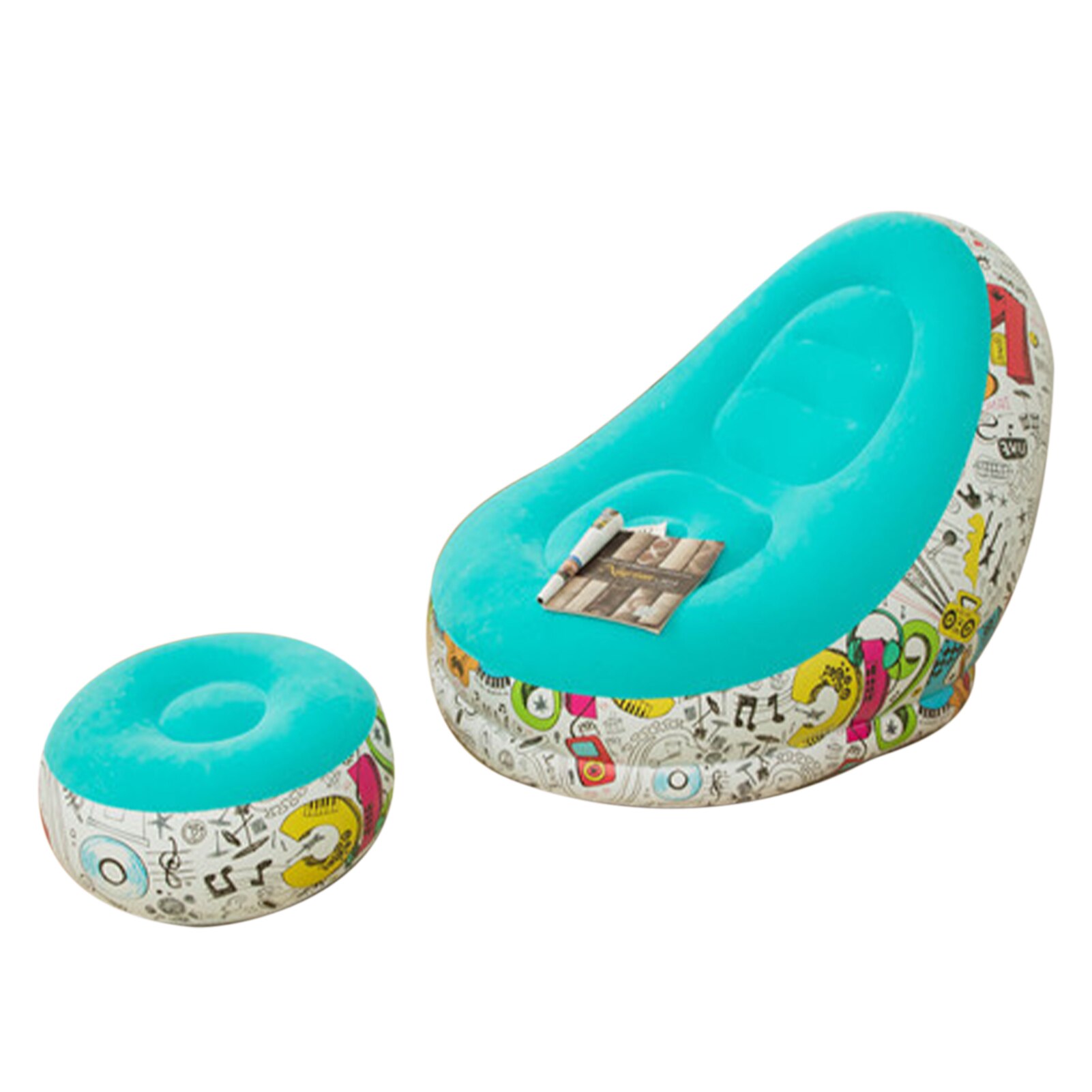 Air Inflatable Couch Seats Indoor Lounge Bedroom Lazy Sofa Bean Bag Chair Set Portable Home Decor Outdoor Living Room Foot Stool