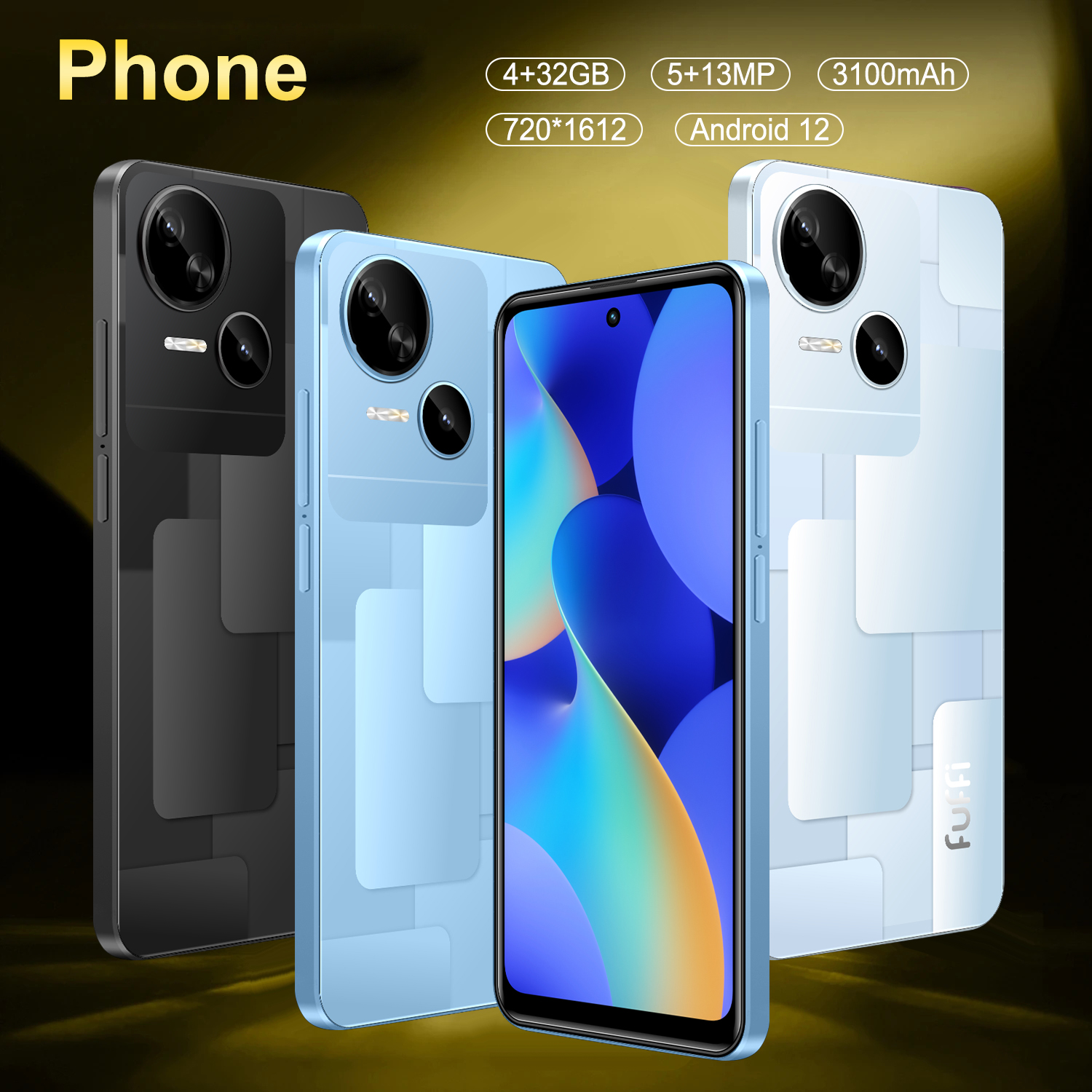 FuffI-6.56 polegadas, rede 4g, 4gb ram 32gb rom, câmera 5 + 13mp, smartphone android, google play store, sim duplo, telefones celulares