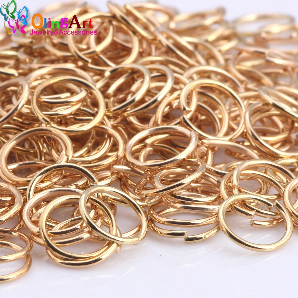 OlingArt KC Gold plating Ringetje 3mm/4mm/5mm/6mm/7mm /8mm link loop Mixed size DIY Sieraden maken Connector Draad diameter 0.7mm