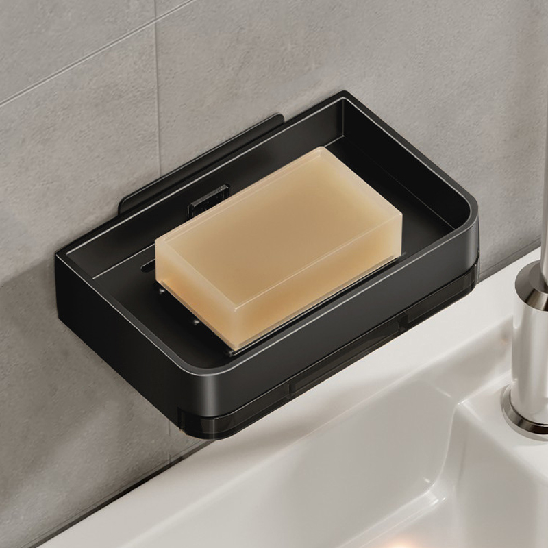 Métal Fer Porte-savon Sans perçage Porte-savon de salle de bain Avec eau de vidange Mur Porte-savon Organisateur Accessoires de salle de bain: YELLOW