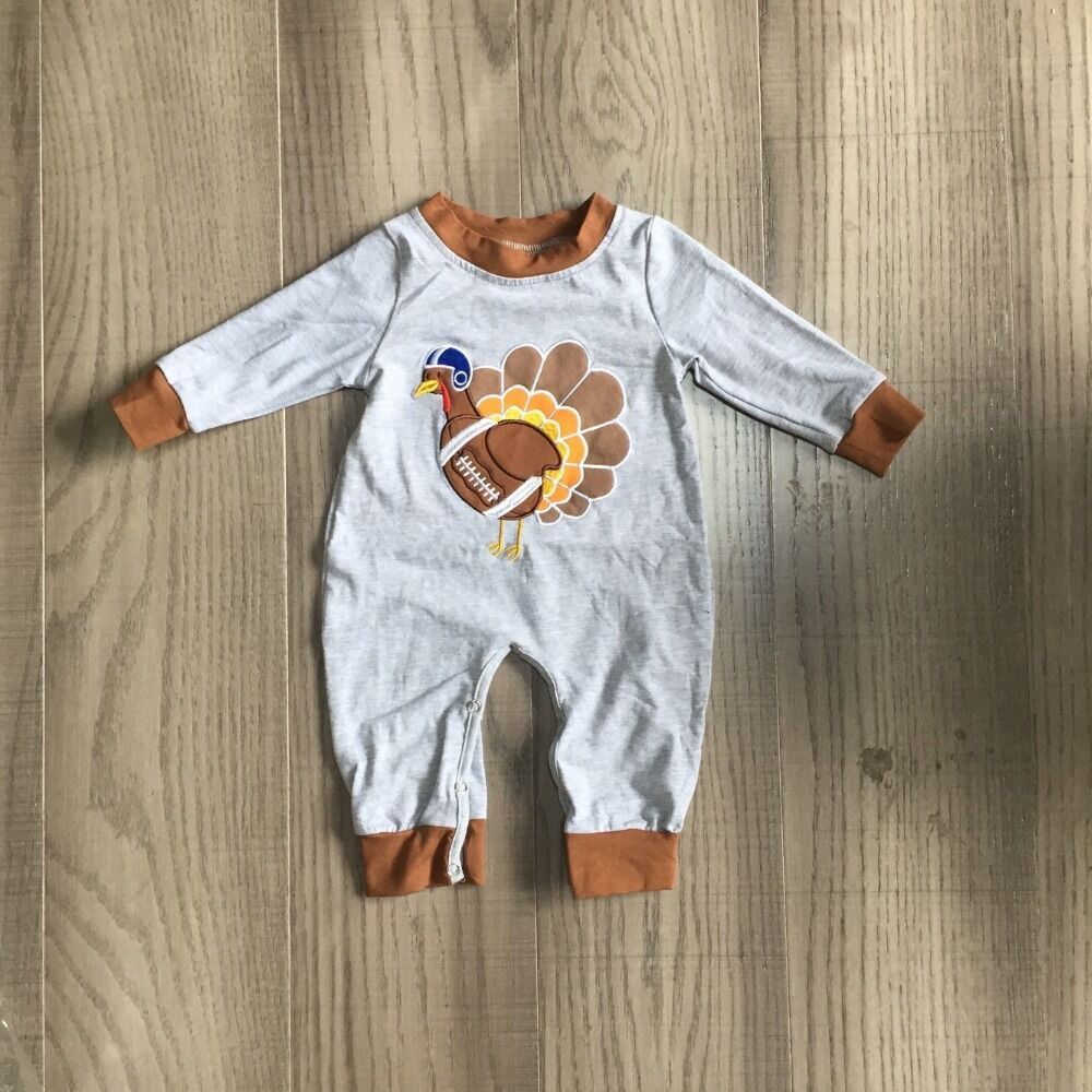Girlymax Romper Baby Thanksgiving Romper Baby Voetbal Turkije Romper Peuter Jongen Romper Baby Boy Herfst Winter Romper