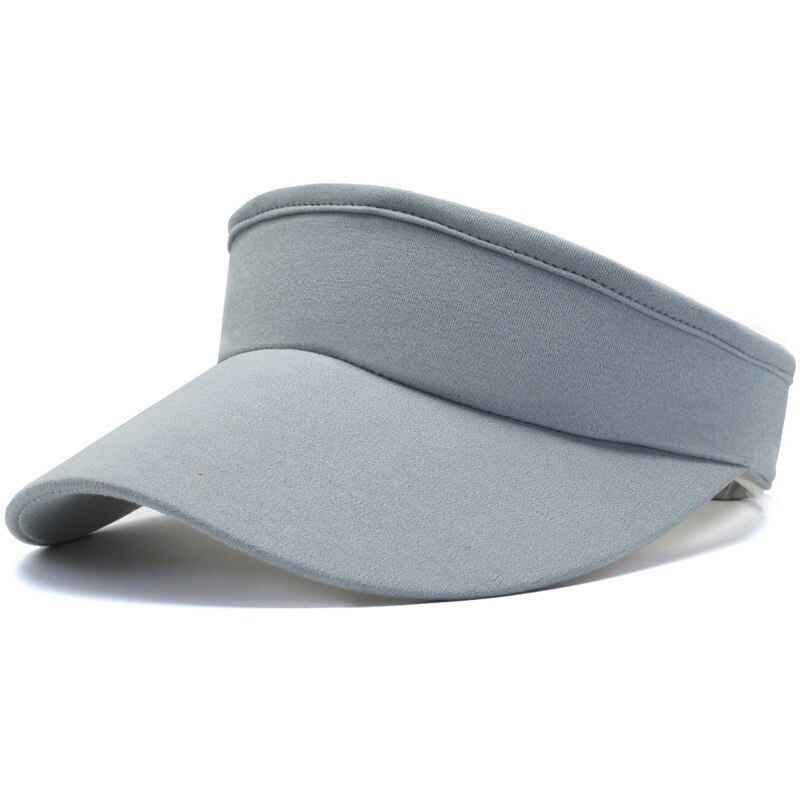 Summer Women Sun Visor Hat Outdoor Sports Running Baseball Cap Hats Beach Empty Hat: Gray