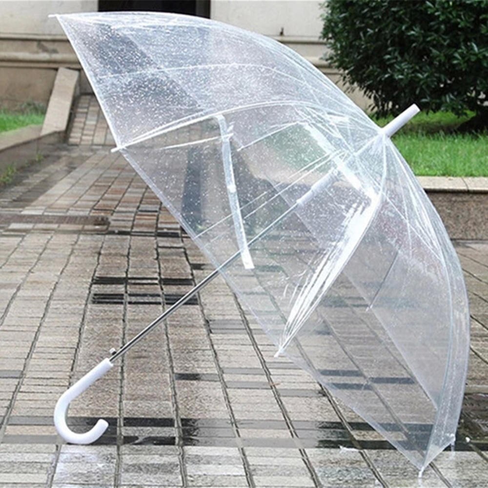 Transparante Paraplu Semi-Automatische Regen Paraplu Draagbare Lange Handvat Decoratieve Parasol Paraplu Outdoor Home Decor