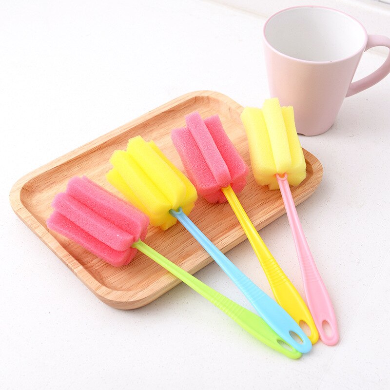 Bottiglie pulite portatili per bambini detergente per pennelli spugna multifunzionale manico lungo tazza spazzola bottiglia aspirapolvere cucina neonato