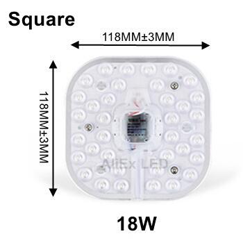 36W 24W 18W 12W Led Ring Panel Cirkel Licht SMD2835 Led Ronde Plafond Boord Cirkelvormige lamp Board AC220V 230V 240V Led Licht: Square 18W 220V / Warm White Updated