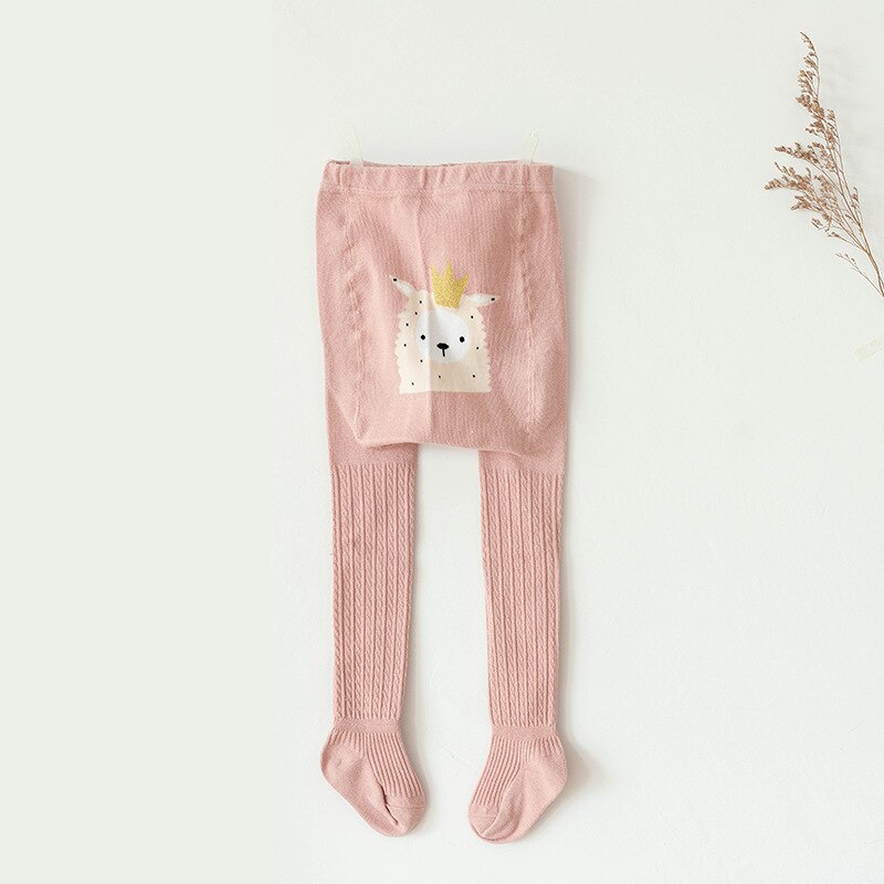 Medias de algodón con dibujos animados para bebés y niñas, medias cálidas, suaves, para primavera y otoño: pink