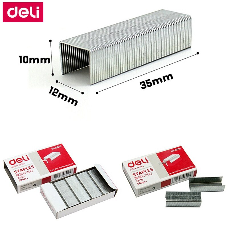 5000 Stks/partij Deli 0015 Zware Nietjes 23/10 Nietjes 12X10Mm Nietjes Breedte 12Mm Hoogte 10Mm Capaciteit 75 Pagina 'S 70G Papers