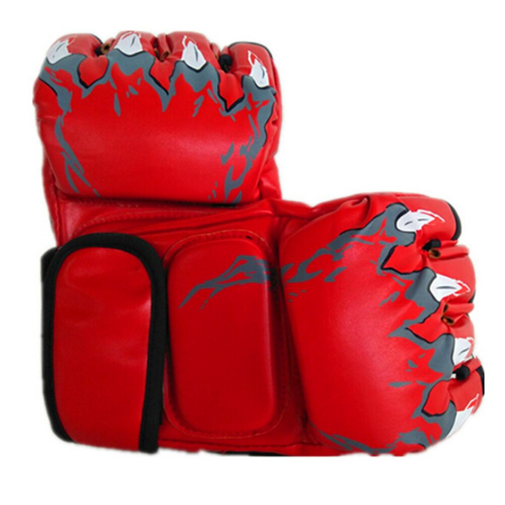 1 para zagęszczony sportowe rękawice bokserskie MMA Muay tajski treningowe rękawiczki bez palców dorosłych kopnięcie boks rękawice treningowe wielobarwność: B