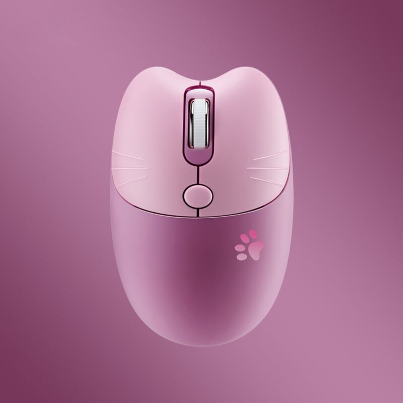 Wireless Mouse 3 DPI Adjustable Optical Mause Silent Button Office Mouse Ergonomic USB Laptop Cute Mice Pink For Girl: Purple