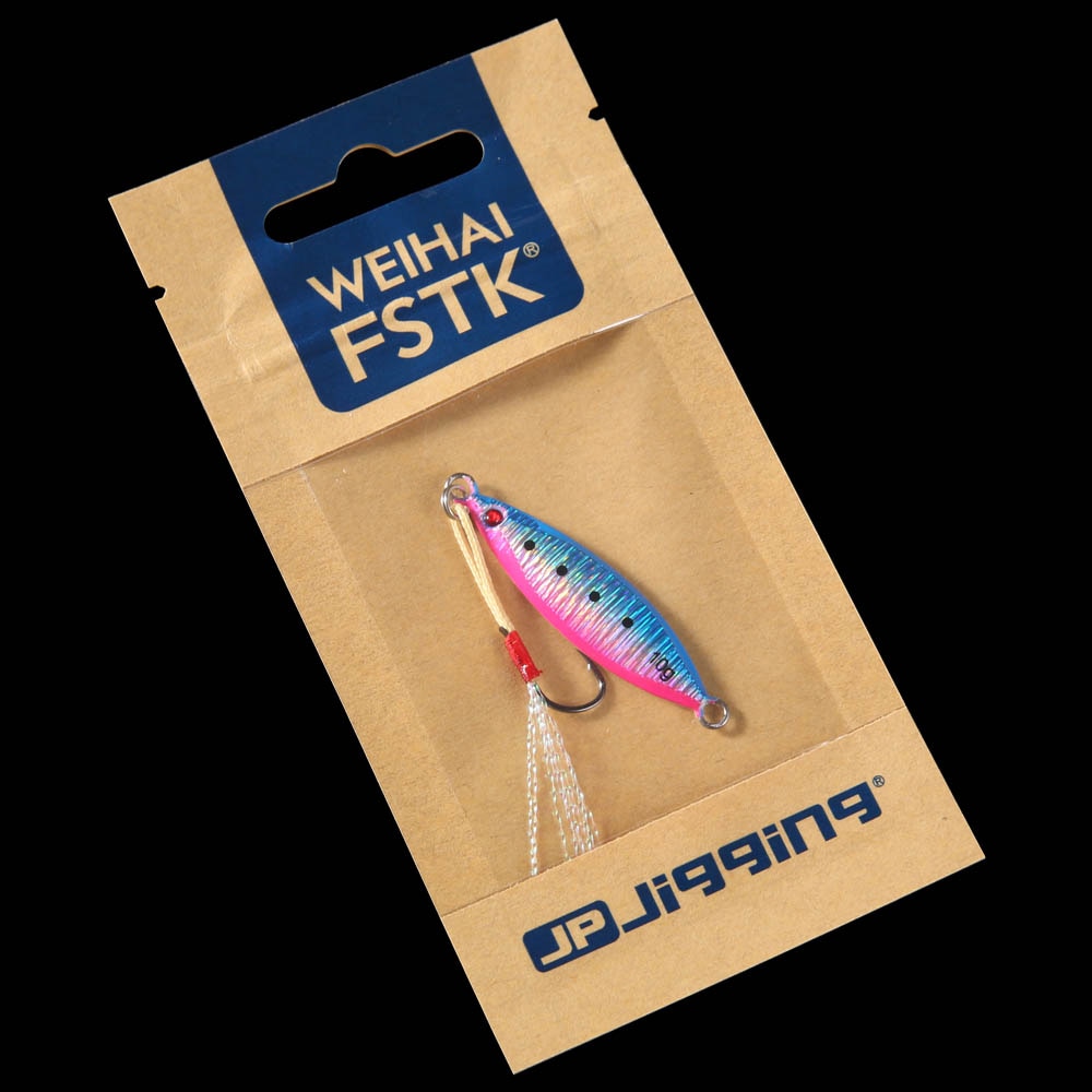 Micro metal jig fishing lure light shore casting game lure 5g 10g Zebra Glow Rock jig