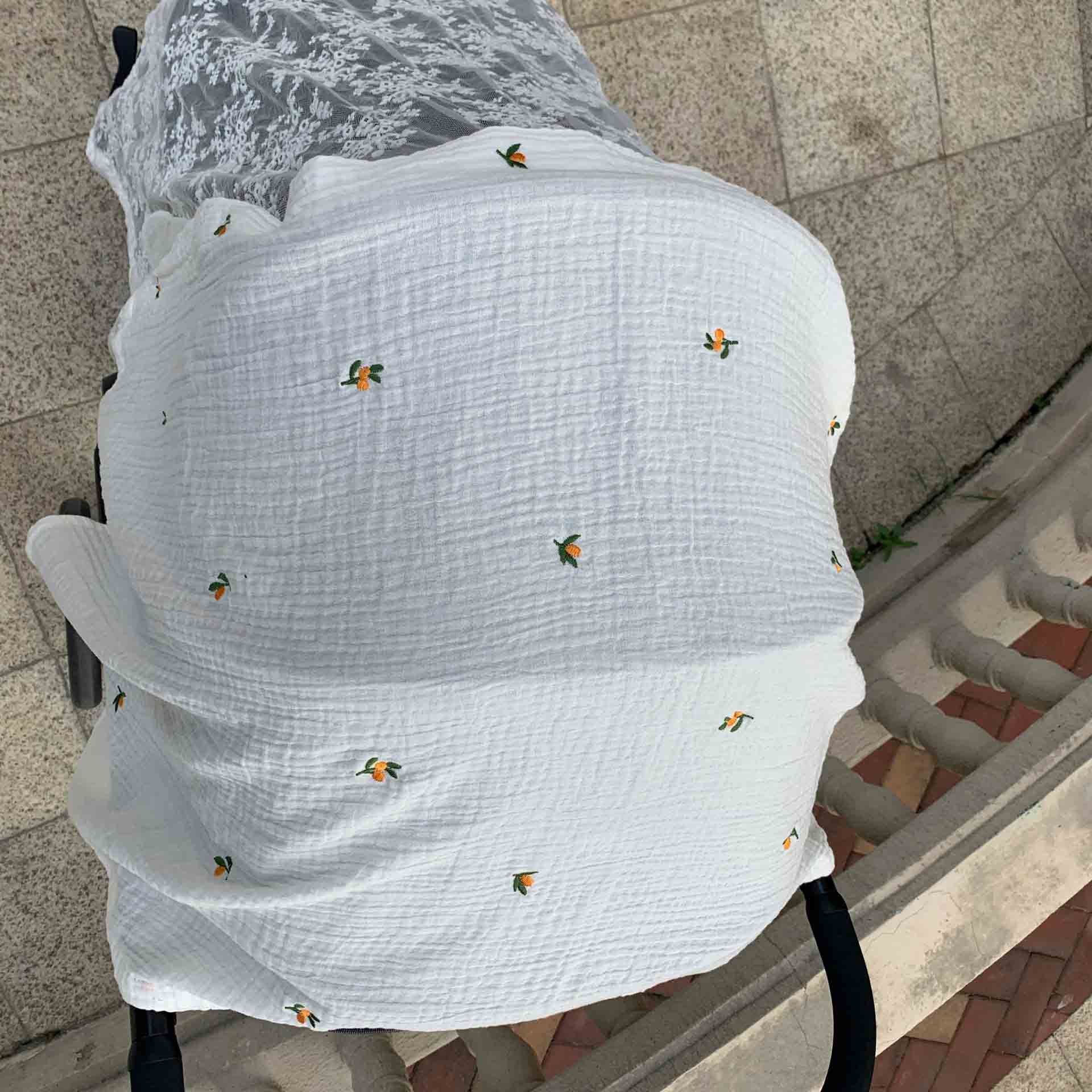 Funda para carrito de bebé transpirable de malla de red antimosquitos gasa parasol parabrisas cortina con filtro solar 130x100cm