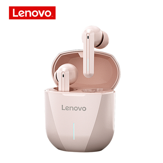 Lenovo XG01 Gaming Wireless Headphone TWS Bluetooth Earphone Game Headset 9D HiFi Stereo Earbud Noise Reduction with Mic Headset: Pink