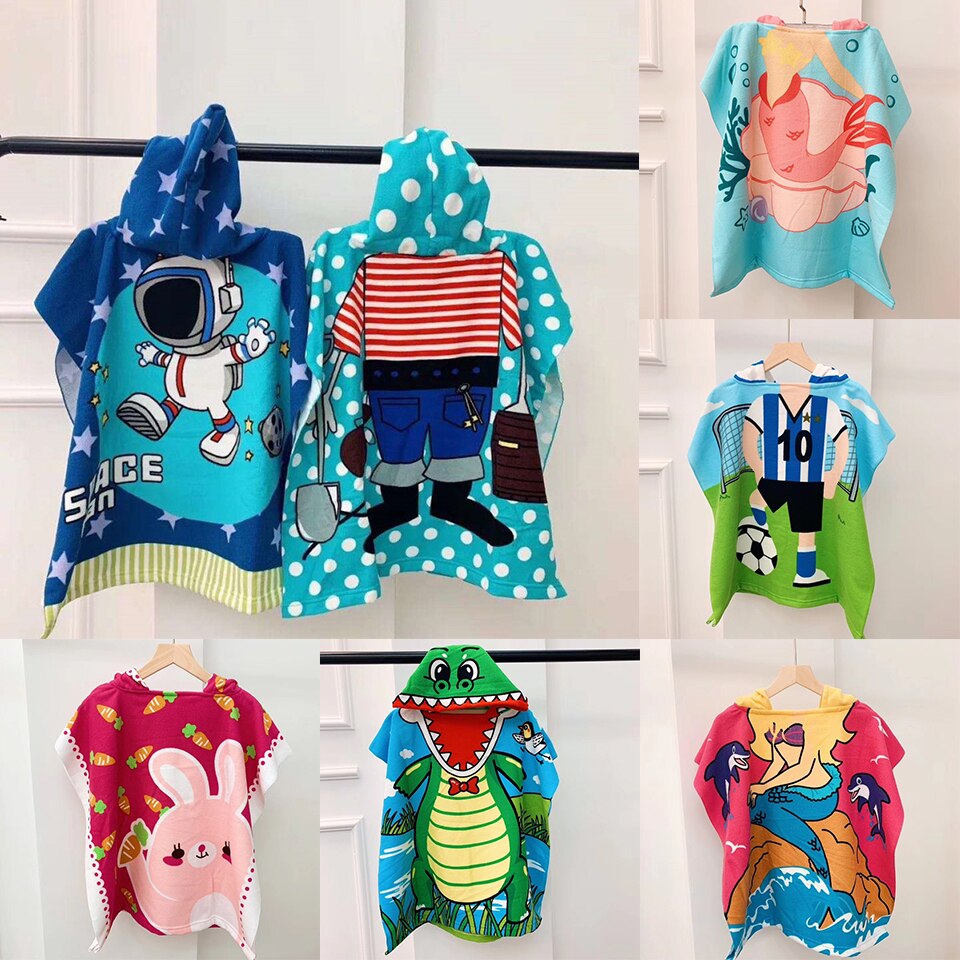 Handtuch Poncho für freundlicher Mikrofaser Bademantel freundlicher Surfen Schwimmbad Strand Ändern Kleid Mädchen Jungen Schnell Trocken Baden Schwimmen Handtücher