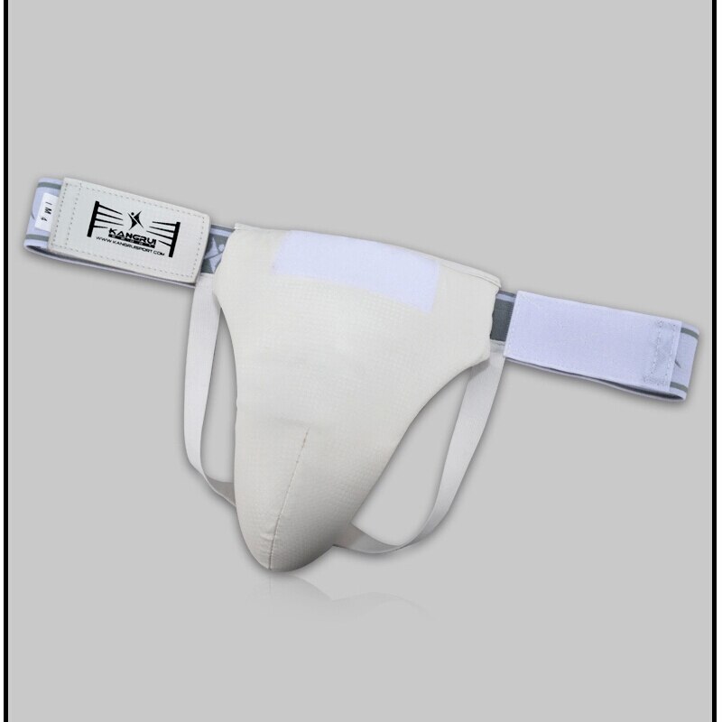 High Grade White Taekwondo Groin Guard Men Women Kick Boxing/Karate/Muay Thai/Wushu/Sanda Training Crotch Protector Size S M L