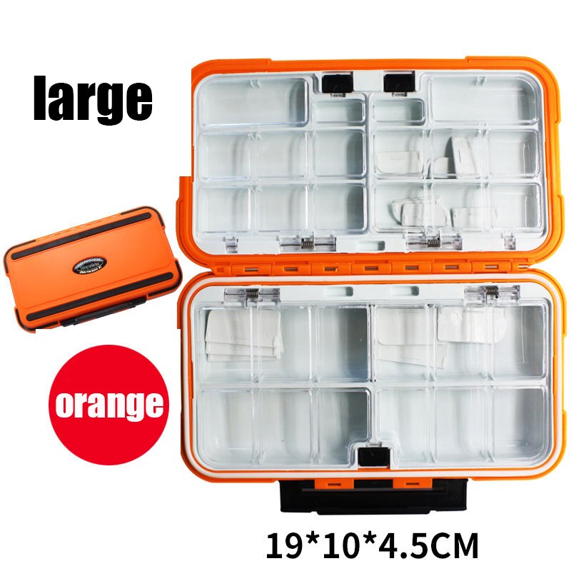 Fishing Tackle Boxes Waterproof Fishing Storage Boxes Bait Box Multifunctional Hook and Bait Accessory Box Double-Sided Opening: Dark Khaki