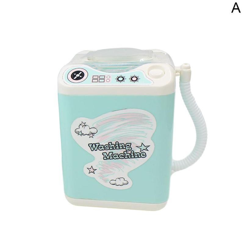 1 sztuk elektryczna pralka zabawka mechaniczna pralka elektryczna słodka zabawka pędzel kosmetyczny robić pudru ptyś podkładka uroda czyszczenie nowe narzędzie: niebieski