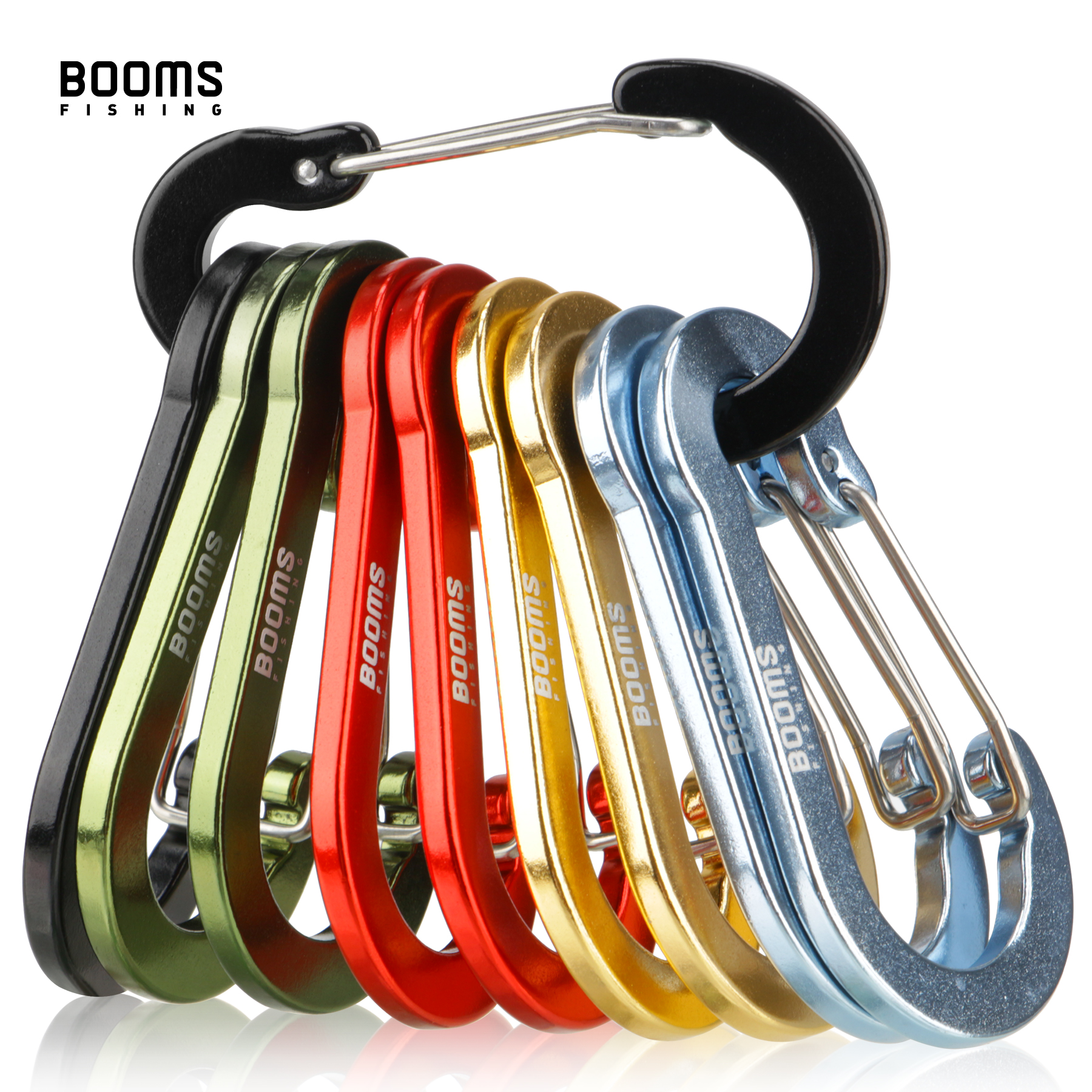 Booms Fishing CC5 MultiUse Carabiner 10Pcs 2.7in/7cm Outdoor Camping Buckle Keychain Aluminum Caribeaner Clip Fishing Acessories: SKY BLUE