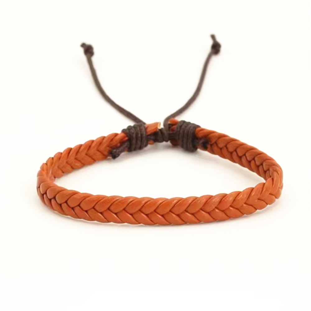 WestBull Plait Weave Black Brown PU Leather Men Bracelets Pulsera Women Bangle Male DIY Homme Jewelry Accessories: Light Yellow Gold Color