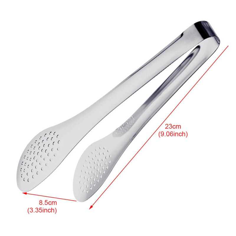 4YANG Stainless Steel Wooden Plastic Kitchen Food Utensils Buffet Cooking Tool Anti Heat Bread Clip Pastry Clamp Barbecue Tong: JJCJ000100009