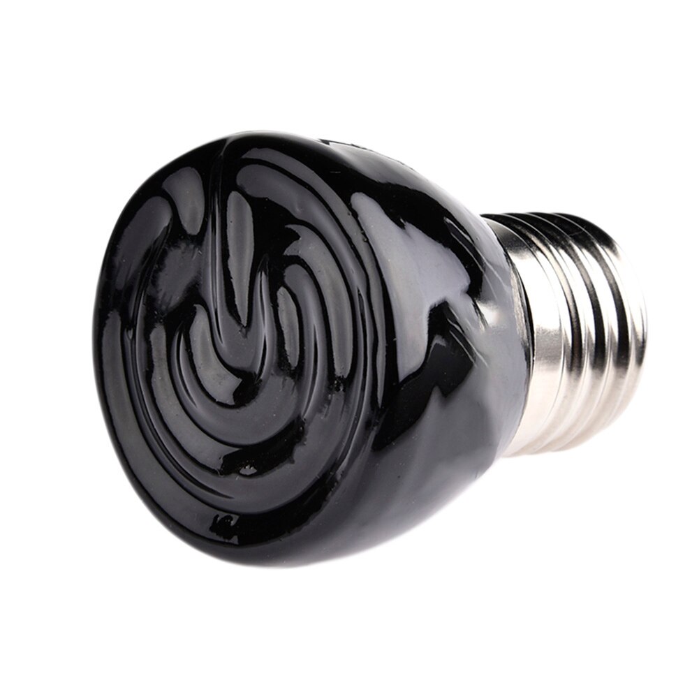 25W 50W 75W 100W Pet Heating Lamp Black Infrared Ceramic Emitter Heat Light Bulb Pet Brooder Chickens Reptile Lamp 220-240V