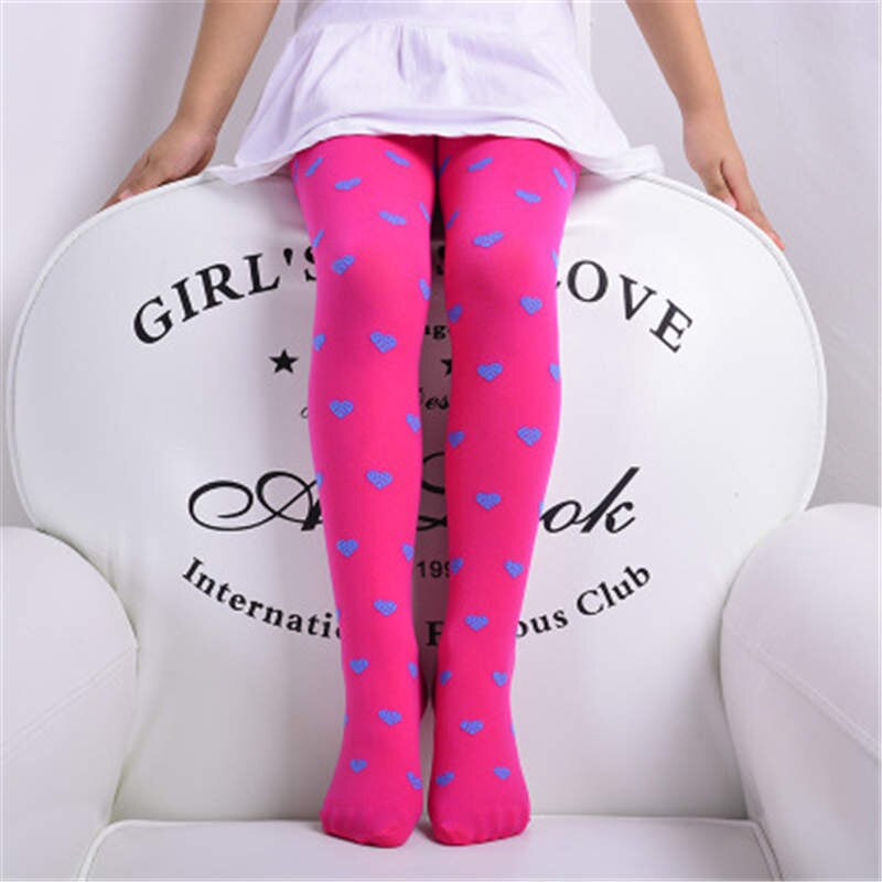 Primavera outono de veludo bebê meninas amor coração collants doces cor crianças dança quente novo adorável 12 cores meia-calça