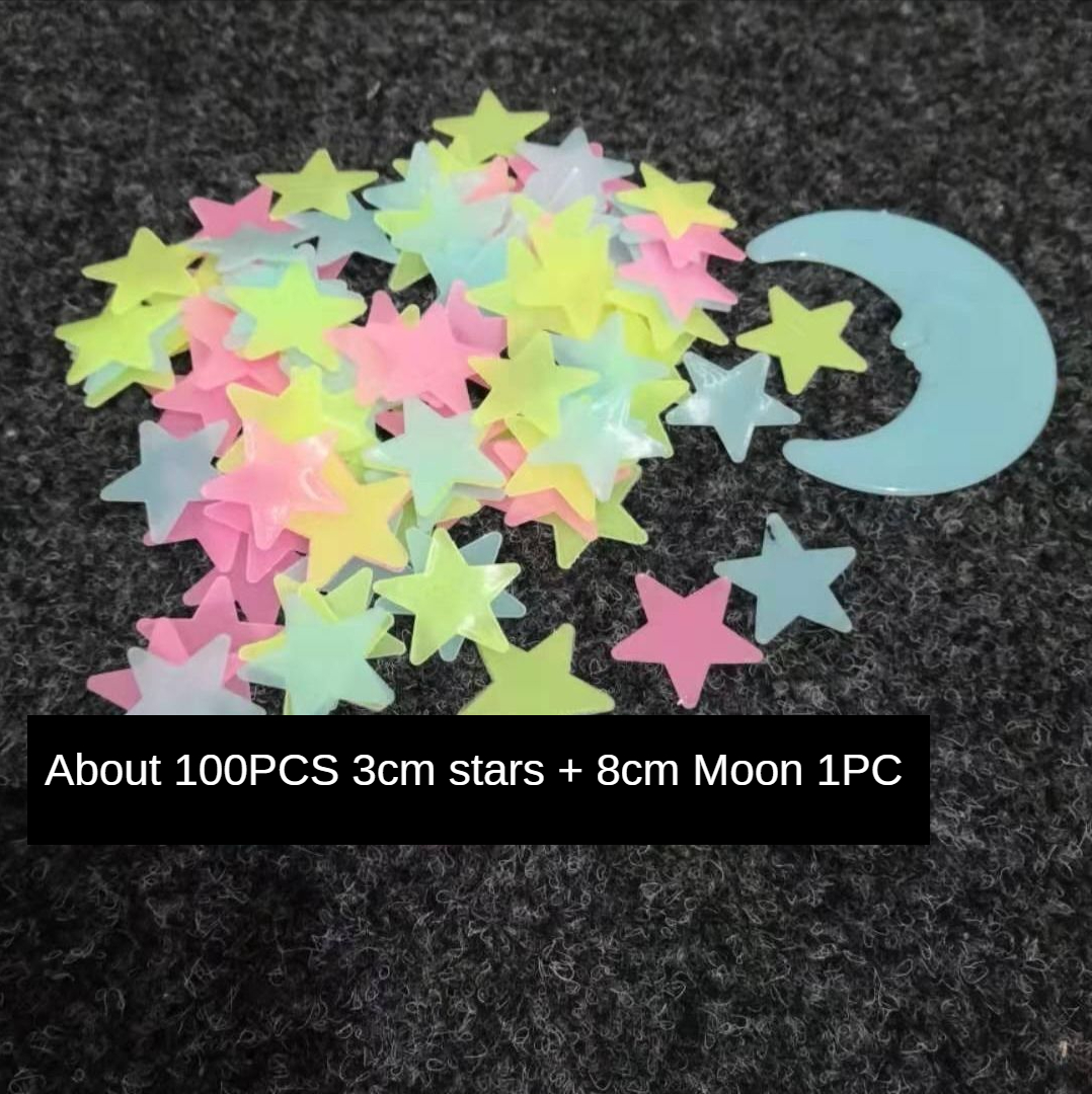 Luminous Stickers, Stars, Fluorescent Wall Stickers, Bedroom Starry Sky Self-adhesive 3D Stickers: Type 2