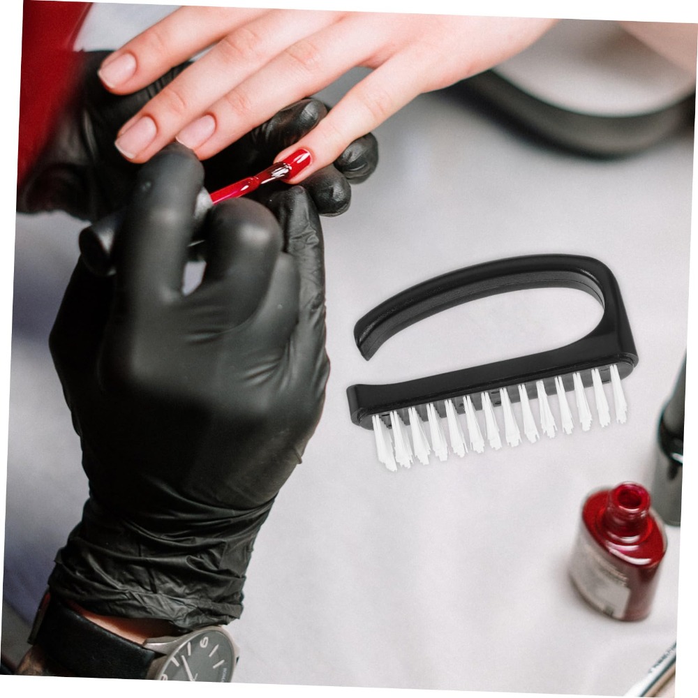 Cepillo para el cuidado de las uñas, cepillo multifunción para el polvo, herramientas para uñas de Color sólido, cepillo de limpieza, mantenimiento de uñas