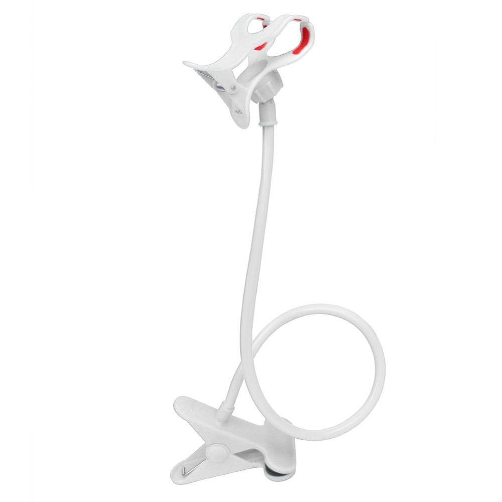 Universal Cell Phone holder Flexible Long Arm lazy Phone Holder Clamp Bed Tablet Car Mount Bracket For iPhone XS X Samsung: White