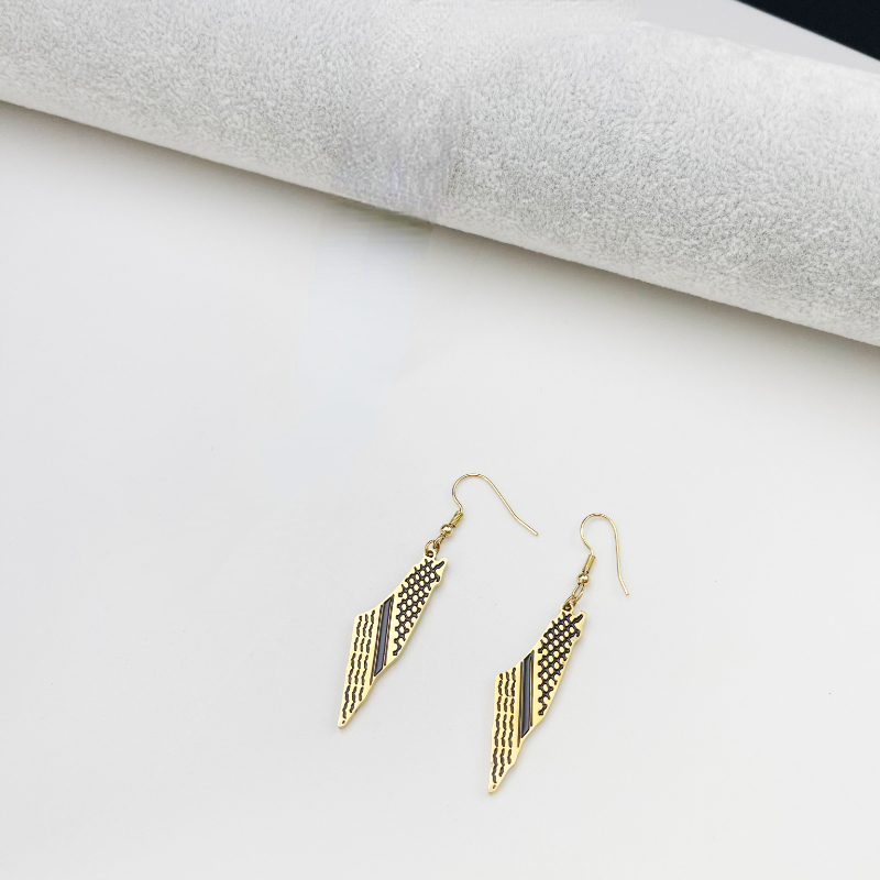 Halsband i rostfritt stål, arabisk karta, halsdukshänge, herrhalsband för kvinnor, mellanösternaccessoarer, europa och usa: Blå