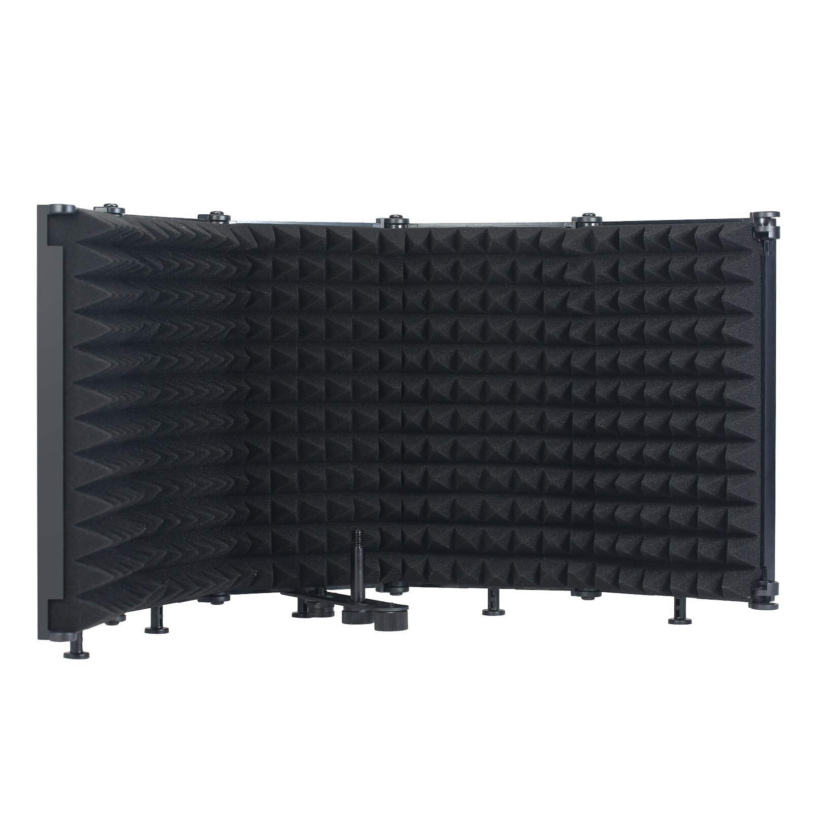 Protector de aislamiento para micrófono Pantalla de viento plegable, roscado, espuma absorbente de alta densidad para estudio de grabación, 5 paneles