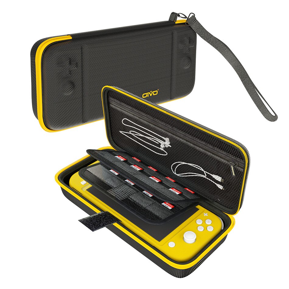 Sacoche de rangement pour Nintendo Switch Lite Portable coque rigide EVA Console de jeu étui de protection de transport Switch Lite accessoires: Yellow