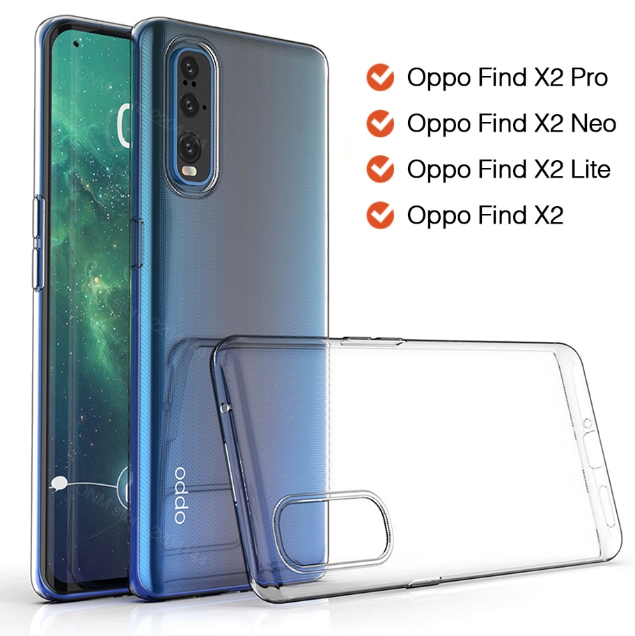 Case Voor Oppo Vinden X2 Pro Neo Tpu Silicon Clear Gemonteerd Bumper Soft Case Voor Oppo Vinden X2 Lite Transparant back Cover