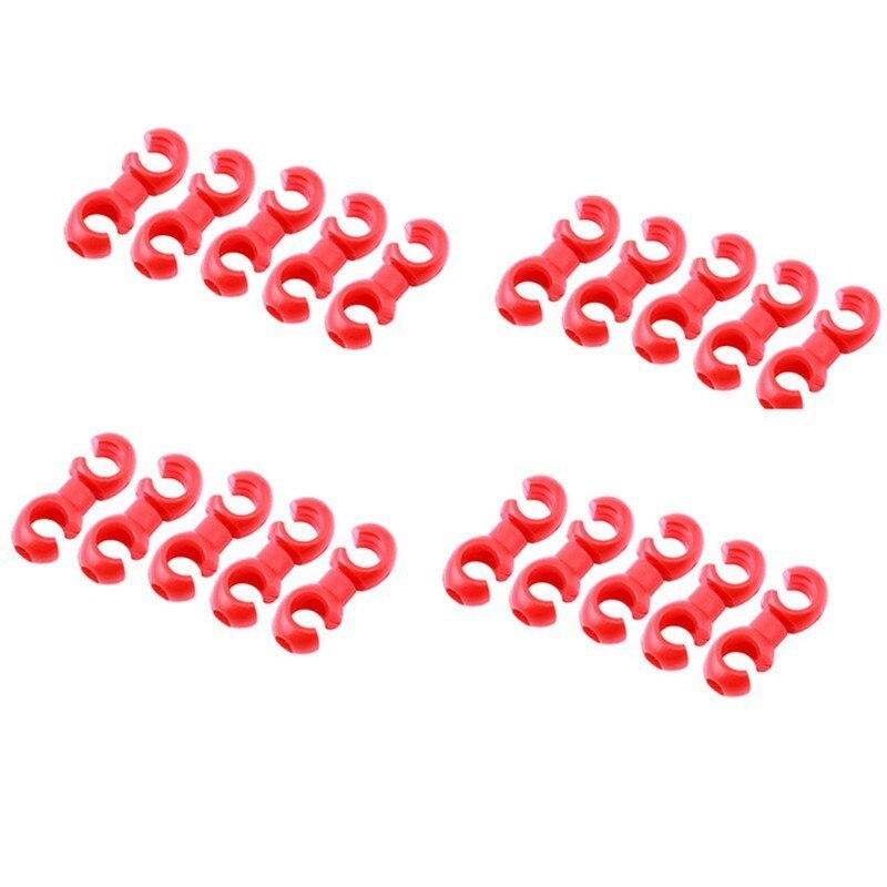 20/10 pcs Bicycle MTB Brake Cable S Style Clips Buckle Hose Guide Bike Cross Line Clip: 20 pcs Red