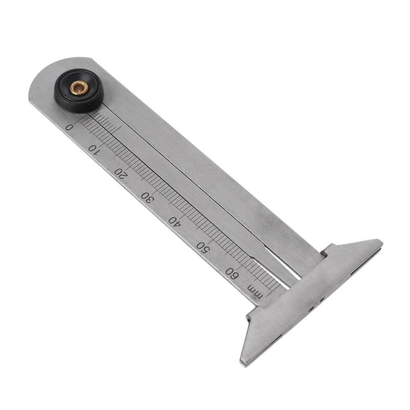 Calibrador Vernier de acero inoxidable para neumáticos de coche, herramienta de medición de 0-60mm/0-50mm, calibrador de profundidad, regla