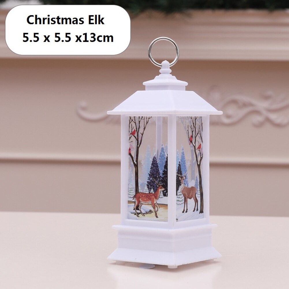 Bougies chauffe-plat LED, cage à bougies de noël avec support, chandelier imprimé Elk père noël pour décoration de noël: 01