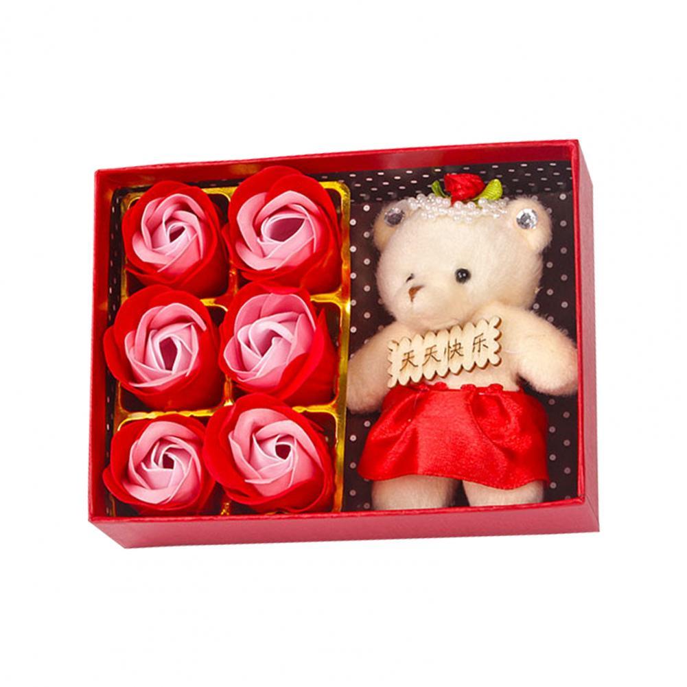 1 Set Kunstmatige Bloem Goede Eeuwige Rose Bloem Box Set Bruiloft Decoratie Levendige Kleur Romantische Eeuwige Bloem:  Red